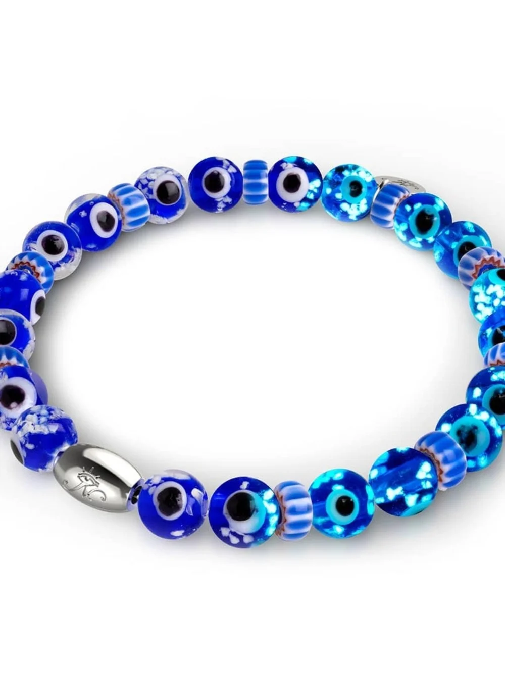 🆕️ NOGU Nazar .925 Sterling Silver Firefly Glass Evil Eye Bracelet